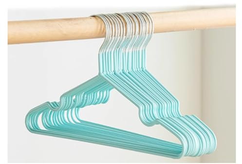 SAFWEL 20 Stück Glatte, gratfreie Kleiderbügel, langlebige Kinder-Kleiderbügel, Keine Rutsch-Kleiderbügel, zartes Design, Kleiderbügel for Schrank, Wäsche, Kinderzimmer (Color : Green)