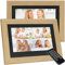 Cadre photo numérique de 7 pouces avec un écran IPS haute définition 1280 x 800, fonctionnement à distance, pas de WiFi, USB ou carte SD pour photos, musique, vidéos, et affichage du calendrier. Jaune