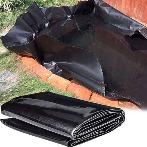 MISKYN Teichfolie,Gartenteich Teichplane,Große Fischteichfolie,Schwarze Folie Garten,Teichfolie 3X3m,Baufolie Extra Stark,Für Fischteiche,Brunnen,Wassergarten Und Wasserfall,7 * 7m
