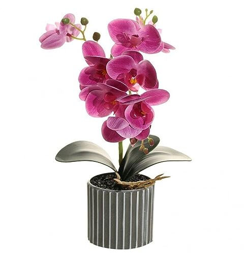 Künstliche Orchideen-Lila-Kunstblumen Künstliche Pflanzen Künstliche Blumen im Topf für Tischdekoration Wohnkultur