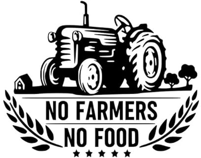 No Farmers No Food - All Weather Decal, Vinyl Sticker, Car, Laptop, Truck, Toolbox, Window, Tumbler, Boat, tag etc (Black, 5x6)