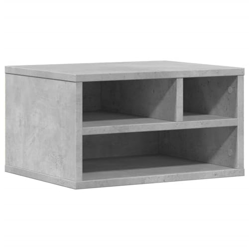 vidaXL Supporto Stampante Grigio Cemento 40x32x22,5 Legno Multistrato