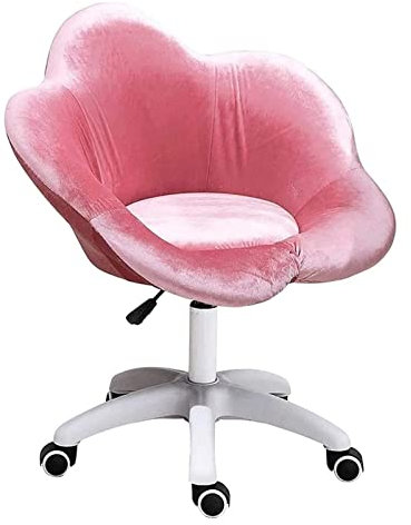 Bürostuhl, Schreibtischstuhl, Sofa in Blumenform, Bürostuhl, Arbeitstisch und Stuhl, rollbar, 360 ° drehbar, Computerstuhl, hydraulisch anhebbar, Spielstuhl (Farbe: Hellrosa), Vollmond (Dunkelrosa)