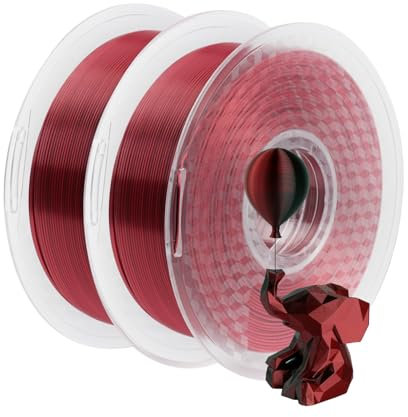 Conjure Silk PLA 3D Drucker Filament, 1.75mm Dual Color Filament, Silk Schwarz Rot 3D Druck Filament 2KG