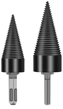robusto Broca de madera de 32mm, taladro divisor, Martillo, taladro divisor de leña, perforador cuadrado/redondo/vástago hexagonal, herramienta de perforación dividida durable(32mm Round Shank)