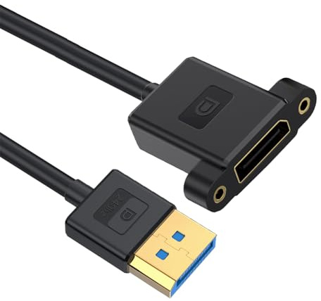 NFHK Câble Ultrafine DisplayPort 1.4 DP Mâle vers Femelle Câble D'extension 8K 60Hz 4K 144Hz pour Ordinateur Portable Moniteur Carte Graphique 30cm