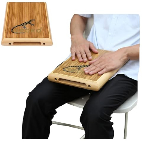 Flache Reise-Cajon-Trommel mit Tasche, leichte kompakte Gitarrensaite, integrierte Cajon, Handwerks-Zebraholz & Birkenkörper