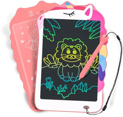 Kizmyee KM806 Unicorn Panel - Pink Unicorn Toys LCD Writing Tablet for Kids,Toddler Toys for 3 4 5 6 Year Old Boys Girls, 8.5inch Doodle Board