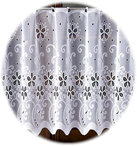 MforStyle White Cafe Net Curtain. Sold by the metres. Kitchen curtains Quality Product (Drop 50cm (20))