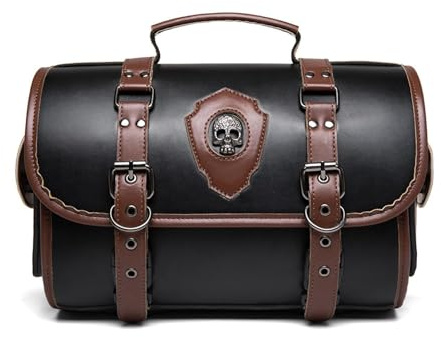 Motorrad-Hecktasche – wasserdichte Hecktasche für Motorrad, Roller und Schmutz | Große Kapazität Gepäckaufbewahrungstasche mit Gurten, strapazierfähige PU-Leder-Reisesitztasche für Touren und