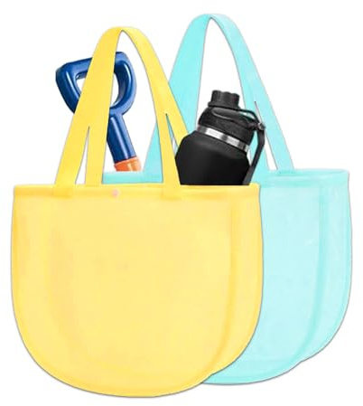 2 Stück Strandspielzeug Tasche, Duschtasche Camping für Sonnencreme und Brille, Netztasche Sandspielzeug, Schwimmbad, für Jungen Mädchen