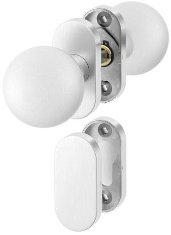 ERGO line Premium Drehknauf-Set für Türen, Kugelknäufe mit Oval-Rosette, Blind-Rosette, Profiltür-Knopf, Edelstahl Türknöpfe, Knopfdrücker, Türknauf, Rahmentürknopfe, TOP Qualität