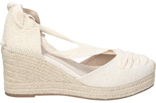 Skydiva Alpargatas con Cuña para Mujer, Yute de Esparto Natural, Espadrilles con Cintas para Tobillo, Cuña Media (Beige, Sistema Tallas Calzado EU, Adulto, Mujer, Números, Mediano, 39)