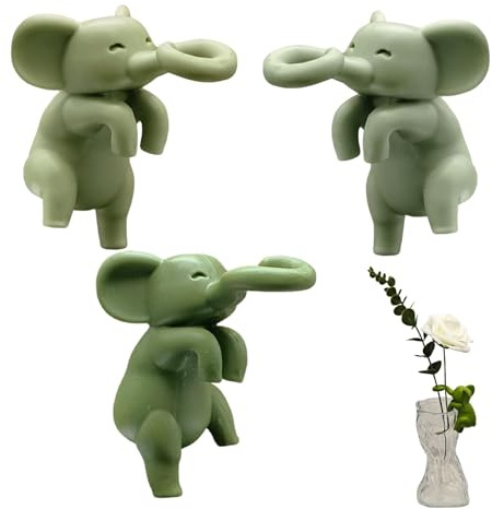 3er Set Pflanzenklammer Elefant niedliche Pflanzenstütze und Blumenhalter für Stecklinge,Blumenstiele und Ableger,Clip für Vase,Zimmerpflanzen,Garten Indoor Deko,Pflanzenvermehrung,für Pflanzenfreunde