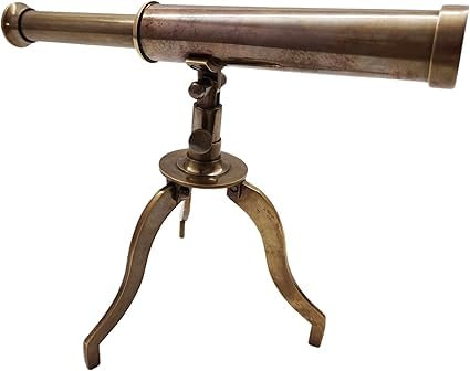 Vintage-Teleskop-Stativ aus Messing, nautischer Desktop-Pirat, Spyglass, königliche Sammleridee für Heimdekoration