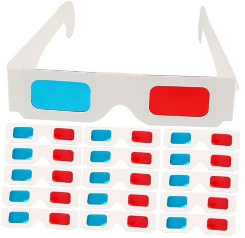 QUMIIRITY Occhiali 3d Anaglifici in Carta Usa e Getta 60 Pezzi per Film 3d Cinema e Riviste Tridimensionali Kit per Feste Compleanni e Intrattenimento Familiare