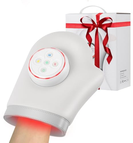Hand Massager, Electric Hand Massager 360° Airbag with Heat and Compression, Rechargeable Cordless Hand Wrist Massage for Arthritis and Carpal Tunnel, 3 Massages, 4 Temperatures, 5 Levels