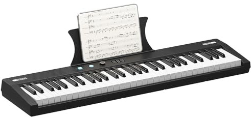 Piano Electrónico Teclado De Piano Eléctrico Portátil De 61 Teclas Con Contrapeso Y Altavoces Integrados(61 Key)