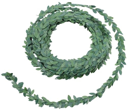 SOFPLATE Ghirlanda di Foglie Verdi Artificiali Da 24.6 piede/7.5 m Ghirlanda di Edera Artificiale In Plastica Simulata Ghirlanda di Filo di Ferro In Rattan per Centrotavola Da Matrimonio Caminetto Par