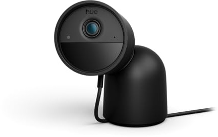 Philips Hue Secure Desktop-Überwachungskamera, Außenkamera mit 2K-Videoauflösung, Videoüberwachung mit Sofortbenachrichtigungen, Zwei-Wege-Audio, Integration Lichtern, Schwarz