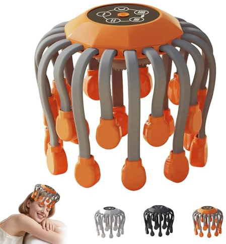 elektrische kopfmassagegerät,octorelax head massager,octorelax kopfmassage,Anti-Stress 360 Grad Elektrisches Kopfmassagegerät mit 5 Modi, 20 Massageköpfen,Timer, Tragbar Kopfmassage