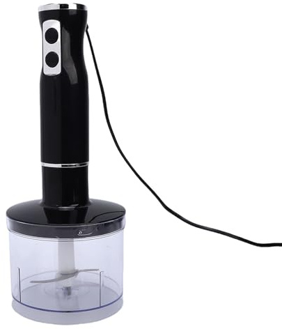 Fockety Ensemble mixeur plongeant 4 en 1, 400 W, en acier inoxydable, avec hachoir, bol doseur et fouet. Mixeur électrique puissant pour soupes, smoothies, purées et bien plus (Prise UE)