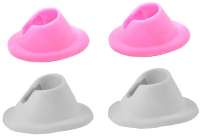 ABOOFAN Soporte de Silicio Práctico Botellas Uñas para de Esmalte de Piezas Rosa y Blanco, Ligero y Resistente Paquete de 4 en Adecuado para Proyectos Profesionales de Arte