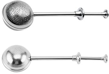 Lot de 2 passoires à thé en vrac en acier inoxydable 304 avec poignée télescopique, 2 styles de pinces à thé, infuseur à thé, filtre à farine, passoire à thé pour thé en vrac, sucre, farine, épices