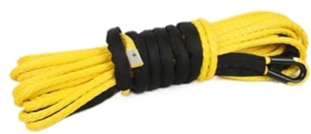 Cuerda de Remolque, Cuerda De Cabrestante, Cable Sintético 10 Mm X 30 M con Funda para SUV ATV UTV,para camión(Yellow)