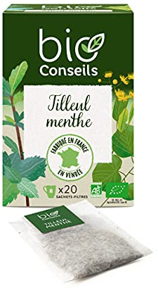 BioConseils - Infusion Bio Tilleul Menthe Infusion Boissons Vertes - 20 sachets