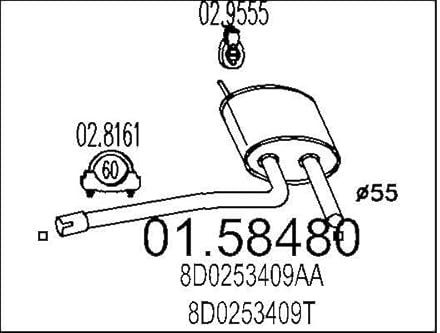 MTS Company 01.58480 Mittelschalldämpfer