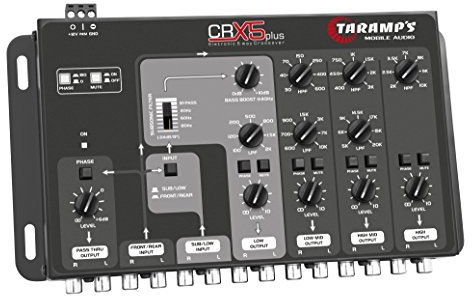 Taramps Crx5 Plus Electronic 5 Way Crossover Rca 4 Channel 1 Pass Tru 9.3 Volts Rms Car Audio Processor Stereo Equalizer Great for Low/High Bass Boost
