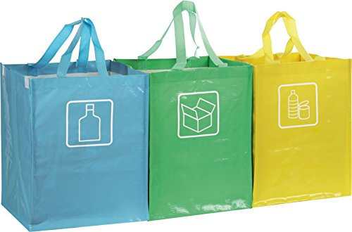 Set di 3 sacche contenitori per la raccolta differenziata