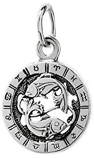 NKlaus 925 Ciondolo d'argento Sterling Oroscopo Segno Zodiacale Pesci Zodiaco 6328