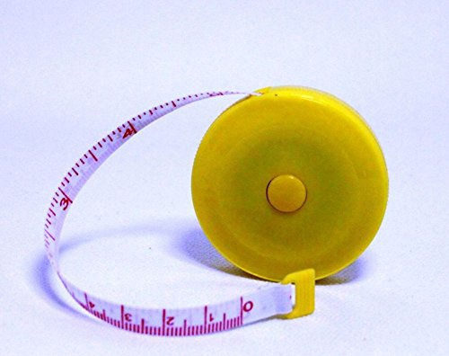 Telliswelt Metro a nastro da sarto, 150 cm, in fibra di vetro di buona qualità, rotondo, giallo