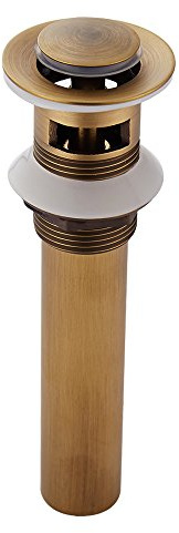 Weare Home Messing Ablaufgarnitur mit Überlauf Antik finished alle Messing Retro Design Stil Badezimmer Accessoires Pop Up Ventil Ablaufgarnitur Waschbecken Ablauf mit Überlauf