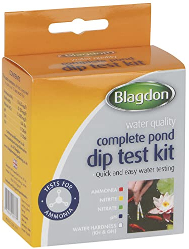 Blagdon Quick & Easy Complete Pond Water Quality Dip Test Kit, Ammonia, Nitrite, Nitrate, pH, Water Hardness (CH & GH),White