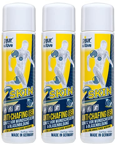 pjuractive 2SKIN - Gel anti-sfregamento - mai più cerotti per vesciche e sfregamenti - protezione invisibile e impermeabile - 100ml (Conf. da 3)