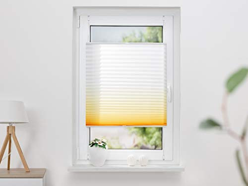 K-home Klemmfix-Plissee Farbverlauf Gelb 100cm x 130cm (B x L)