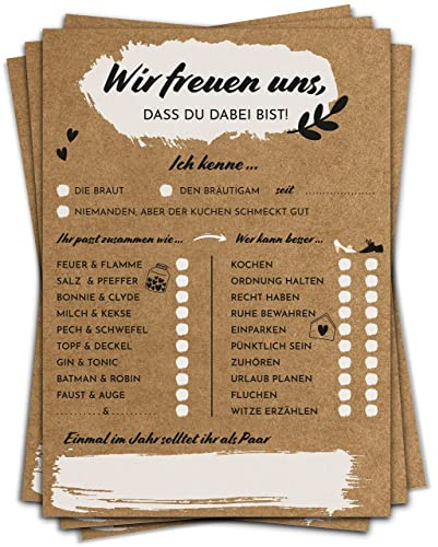 Sophies Kartenwelt 52 Vintage Postkarten Hochzeitsspiel zum Ausfüllen | 52 Karten aus stabilem Karton. Kreative Gästebuch-Alternative & Hochzeitsspiel für Gäste. Perfektes Hochzeitsgeschenk.