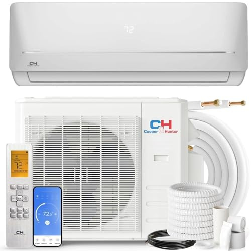 Cooper & Hunter 9,000 BTU 115V Single Zone Wall Mount Ductless Mini Split Air Conditioner & Heat Pump – 21.5 SEER2 – 16FT Installation Kit – R-410A Refrigerant Pre-Charged – Inverter