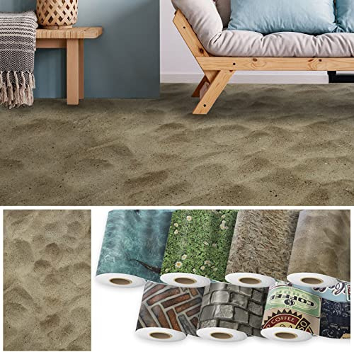Floordirekt CV-Belag Moonlight 3D - Zuschnitt - Meterware - Bodenbelag PVC Länge auf Maß mit 3D Effekt (200 x 150 cm, Sand)