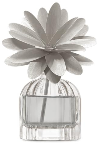 Muha' Flower Diffuser 60 ml. Fiori di Cotone | Profumatore per AmbientiDiffusore Ambienti con Fiore in Legno di Betulla