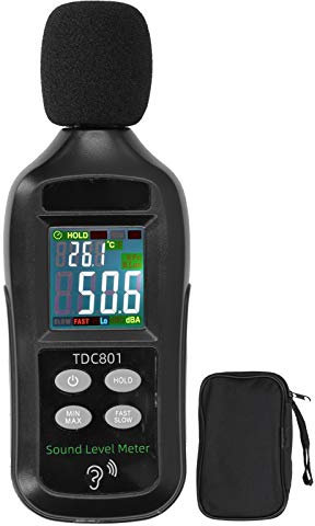 Misuratore di Decibel, Tester di Decibel del Rumore TDC801, Monitor del Fonometro Digitale con Display LCD 35dB-135dB