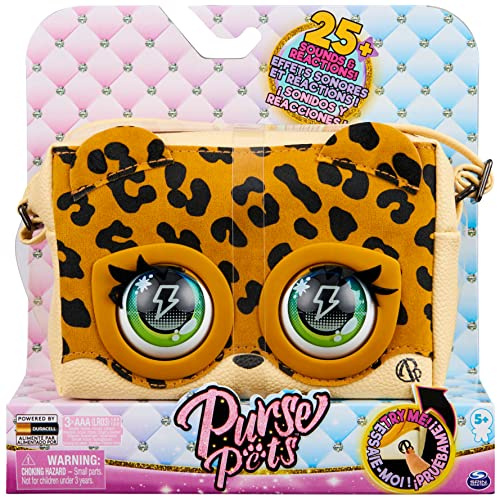 Purse Pets Leoluxe Leopard Tasche - Wird mit interaktiven Funktionen, Augenblinzeln und Musik lebendig, ab 5 Jahren