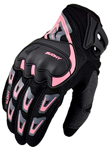 YGLONG Motorcycle Gloves Motorcycle Gloves Women Men Summer Breathable Pink Touch Screen Moto Gloves For Motocross Motorbike Racing Riding Guantes Motorbike Gloves (Color : Pink, Size : M)