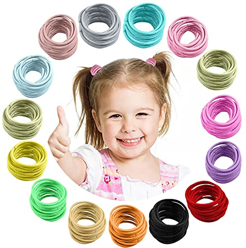 300 Piezas Gomas Pelo para Niña, VEGCOO Coleteros Pelo Niña Elástica Lazos de Pelo Mini Bandas de Pelo Multicolor Accesorios para el Cabello para Nina Bebé