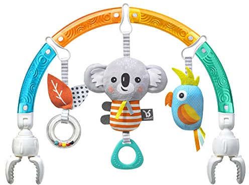 BENBAT Baby Stroller Arch Toy Rainbow Dazzle Friends Play Bar. Fun Newborns Sensory Activity, Adjustable for Bouncers and Car Seat, Koala