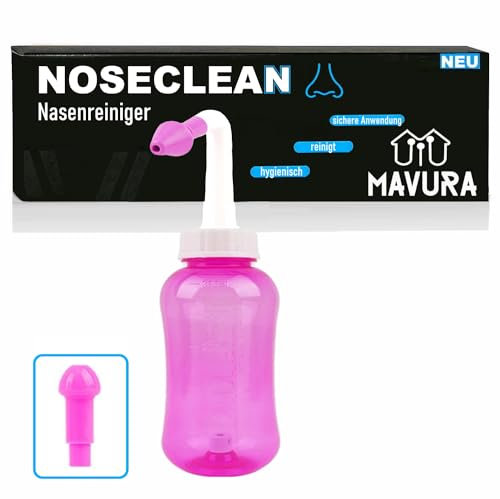 PHS Premium Douche nasale Rinçage nasal Nettoyant nasal Nettoyage nasal Allergie rhume (rose)