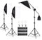 Andoer Softbox Illuminazione Kit Fotografia con 3 Softbox 50 × 70 cm, 3 lampadine LED da 45 W, 3 supporti di luce 2 M, braccio di penna per ritratto di studio prodotto foto video streaming dal vivo